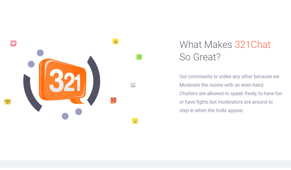 321Chat Clean and Straightforward Website