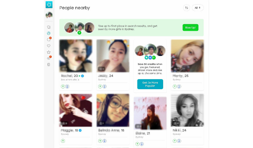 Blendr Age groups represented by the users