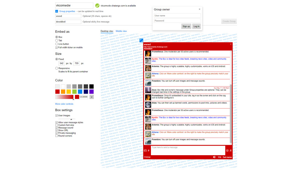 Chatango Minimalistic Web Design and Usability Potential