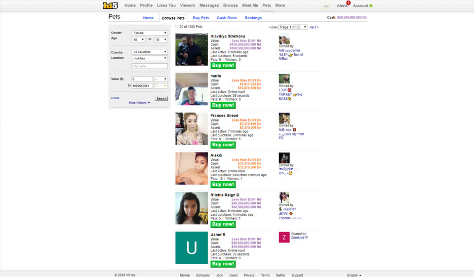 Interface and Usability on hi5