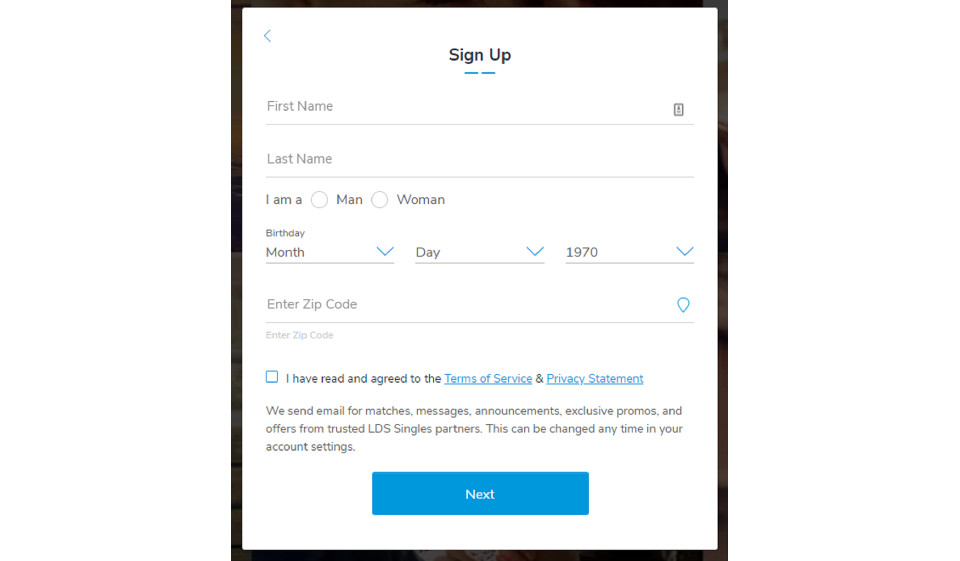 LDSsingles Guidelines on Signing Up