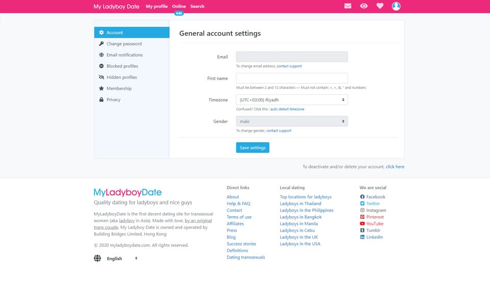 Myladyboy Website & App design