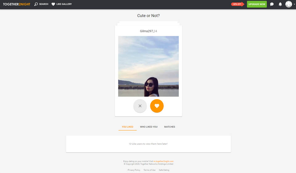 Together2Night Simple Design with Easy to Use Features