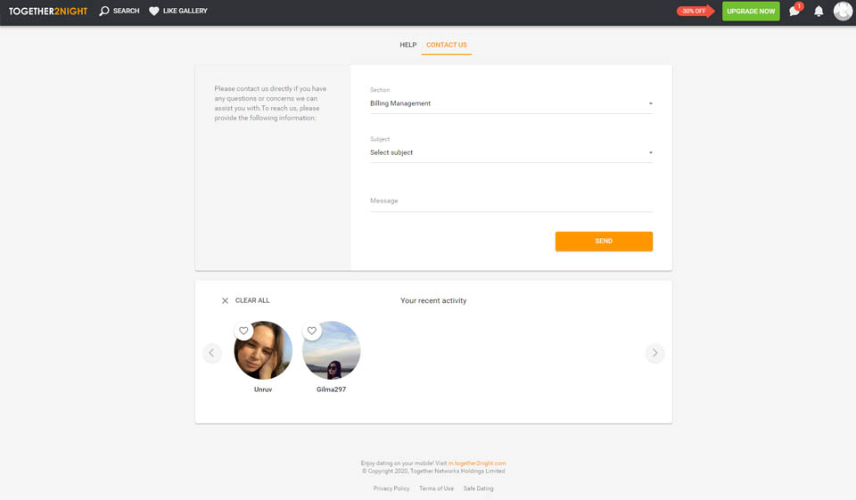 Together2Night Unique Features and Special Offers