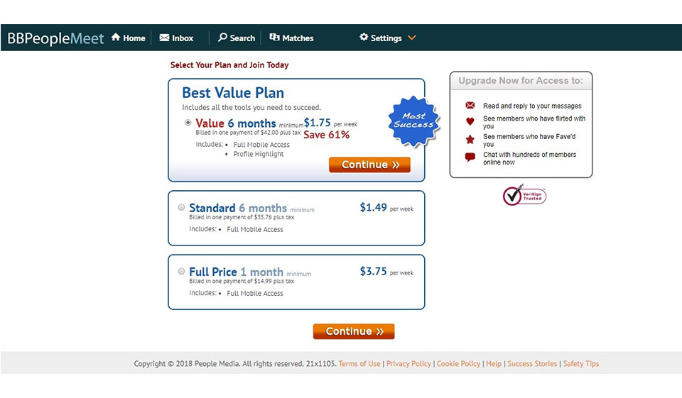 BBPeopleMeet Paid and Free Account Benefits