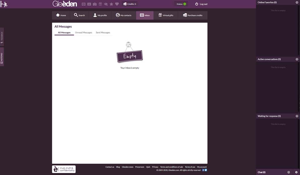 Gleeden Website’s Layout