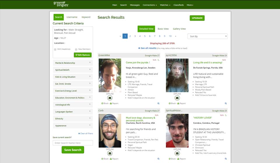 Green Singles Version of the Site