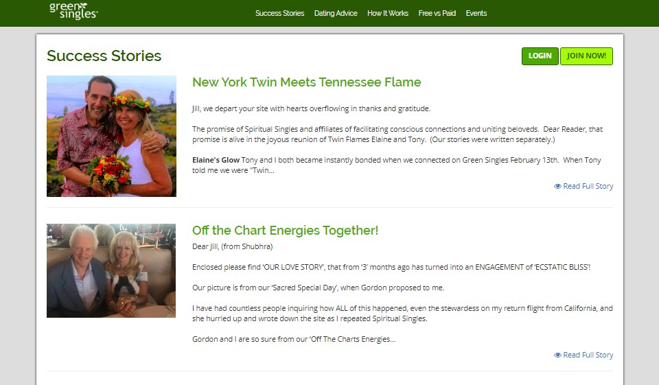 Green Singles How Does the Site Look