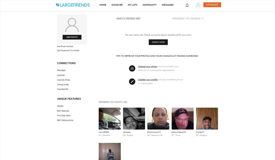 Large Friends Layout and Usability