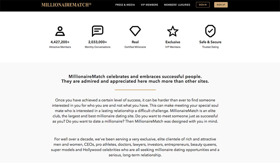 MillionaireMatch Registration Procedure & Logging in