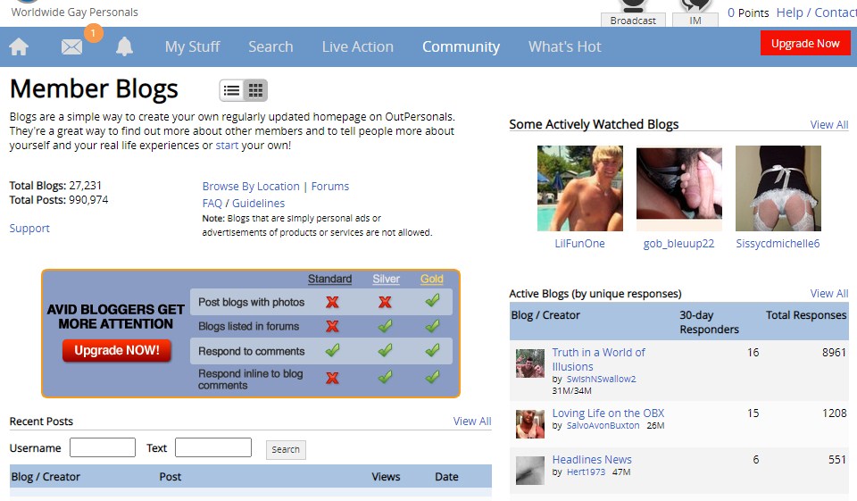 OutPersonals Special Features the Site Contains