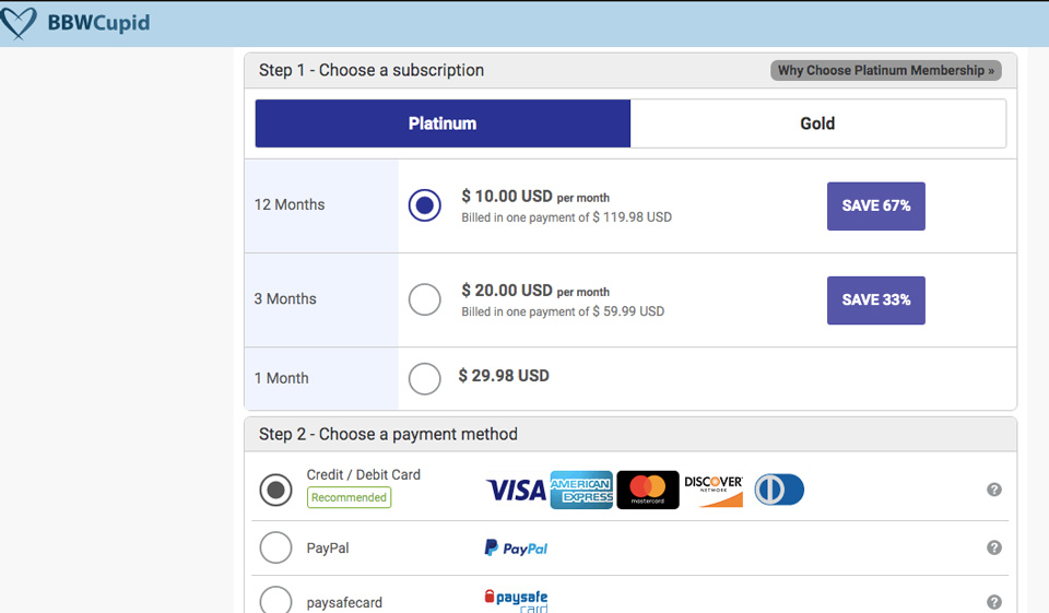 Website Is Bbwcupid How To Pay For The Subscription?