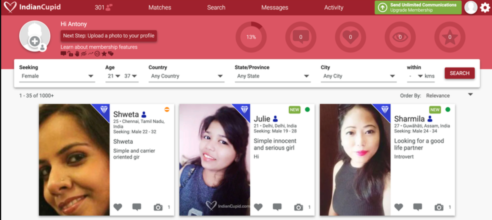 IndianCupid Special Features