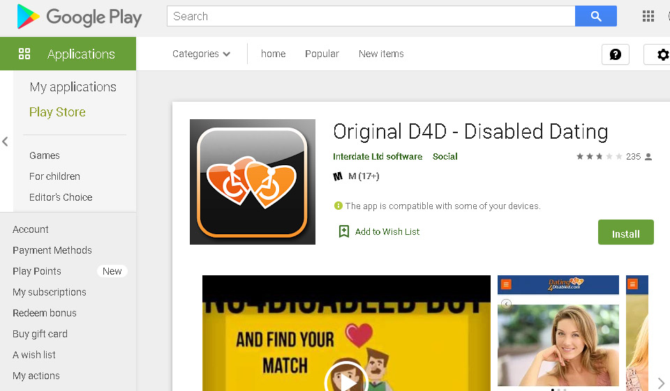 Dating4Disabled Platform for use