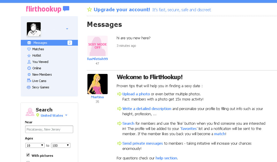 FlirtHookup Sign-Up Process & Login Info