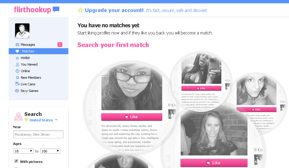 FlirtHookup Profile creation