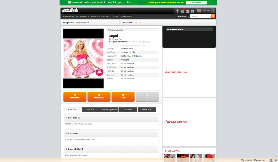 AmateurMatch Sign-Up Process & Login Info