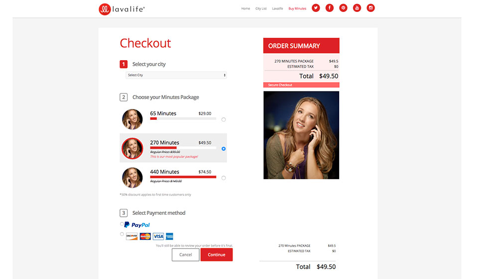 LavaLife Profile creation