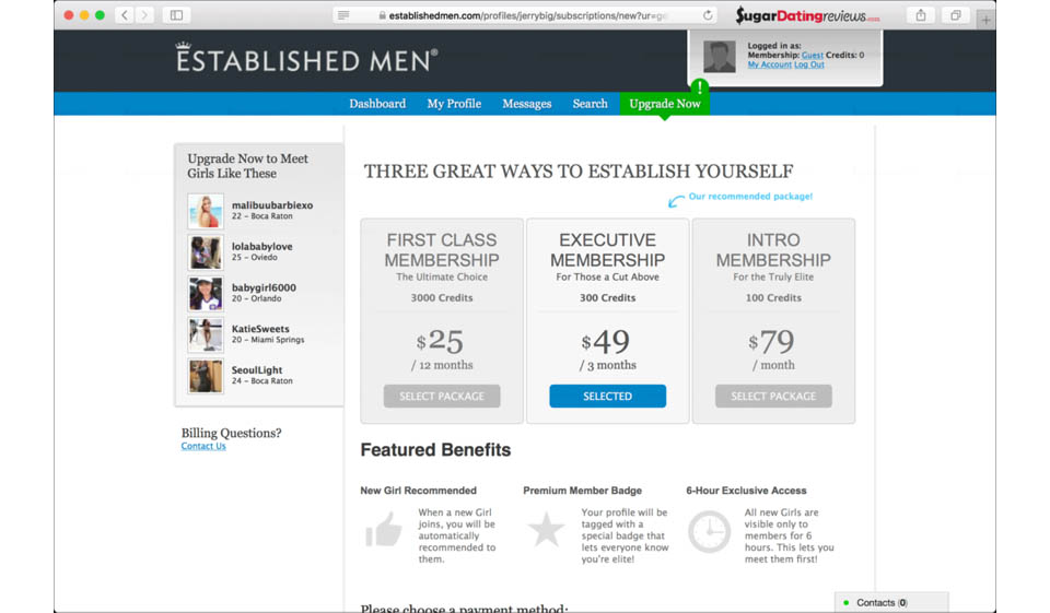 Established Men Costs