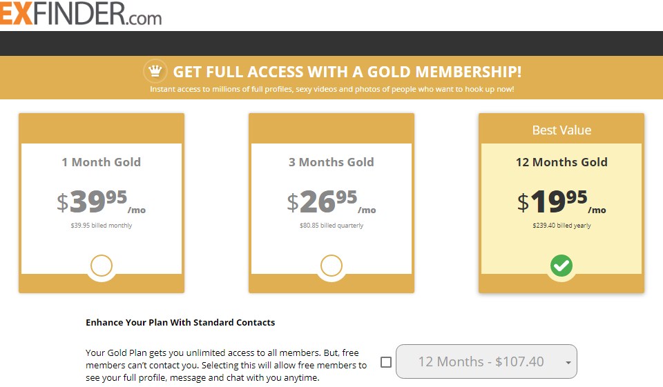 Sexfinder.com Website`s Membership Costs